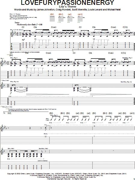 open zoom image for Lovefurypassionenergy - Guitar TAB, New, Main