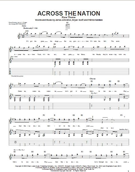 open zoom image for Across The Nation - Guitar TAB, New, Main