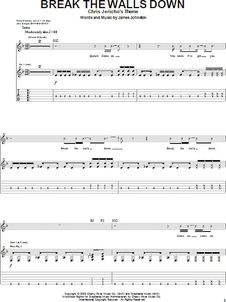 open zoom image for Break The Walls Down - Guitar TAB, New, Main