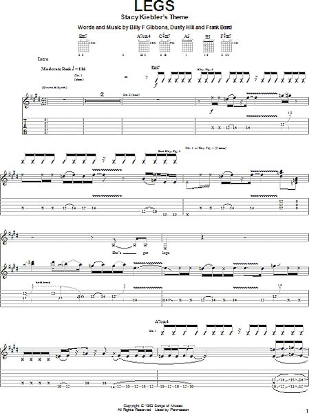 open zoom image for Legs - Guitar TAB, New, Main