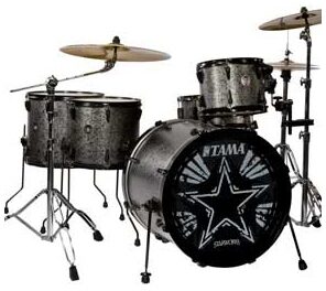 open zoom image for Tama WL52GB Starworks 5-Piece Drum Shell Kit, Silver Black Chaos