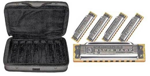 open zoom image for Hohner Case Of Blues Harmonicas, 5-Pack, with Case, Main