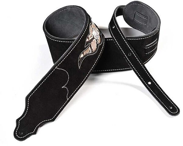 open zoom image for Franklin 3" Suede Guitar Strap, Snakeskin Inset