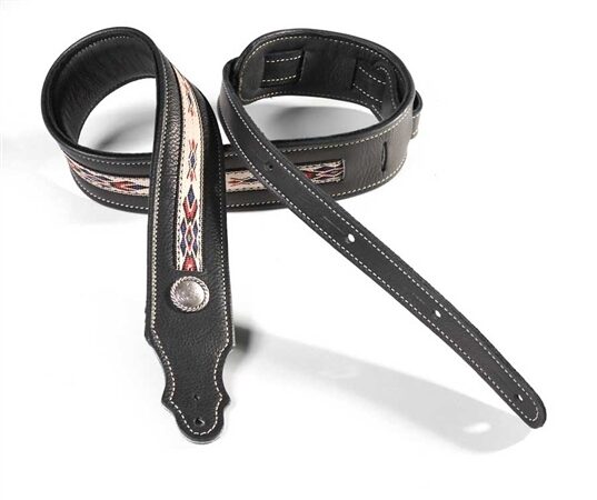 open zoom image for Franklin Southwest Series 2" Leather Guitar Strap, Black