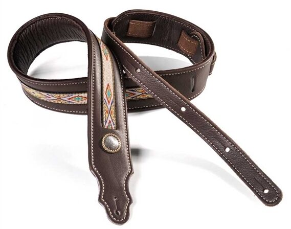 open zoom image for Franklin Southwest Series 2" Leather Guitar Strap, Chocolate