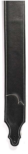 open zoom image for Franklin 2.5" Leather Guitar Strap, Black with Natural Stitch