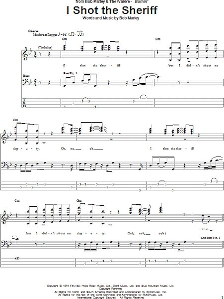 open zoom image for I Shot The Sheriff - Bass Tab, New, Main