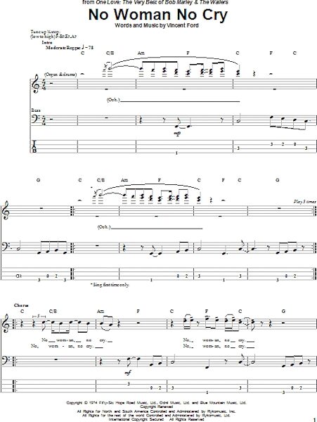 open zoom image for No Woman No Cry - Bass Tab, New, Main