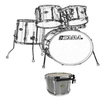 open zoom image for Tama RD522D Rockstar 5-Piece Shell Kit, Misty Chrome