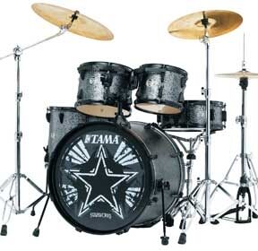 open zoom image for Tama WL52BK Starworks 5-Piece Drum Shell Kit, Silver Black Chaos