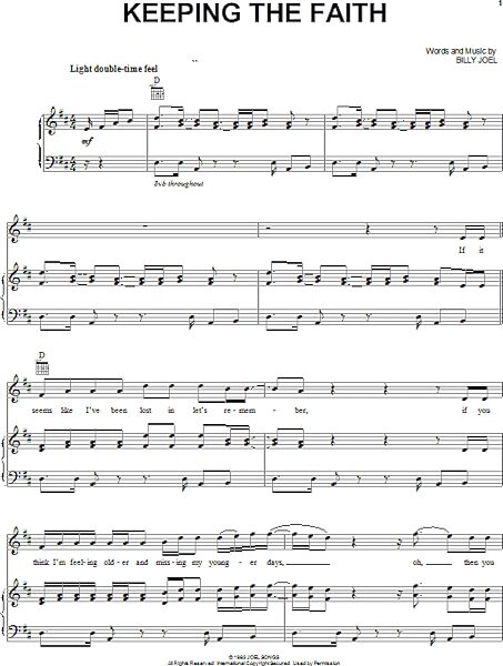 open zoom image for Keeping The Faith - Piano/Vocal/Guitar, New, Main