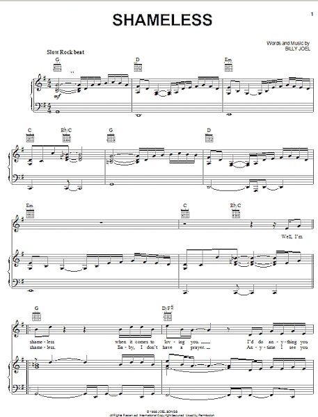 open zoom image for Shameless - Piano/Vocal/Guitar, New, Main