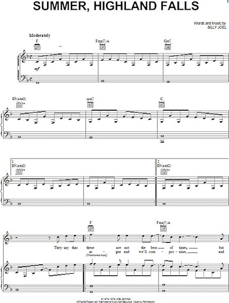 open zoom image for Summer, Highland Falls - Piano/Vocal/Guitar, New, Main