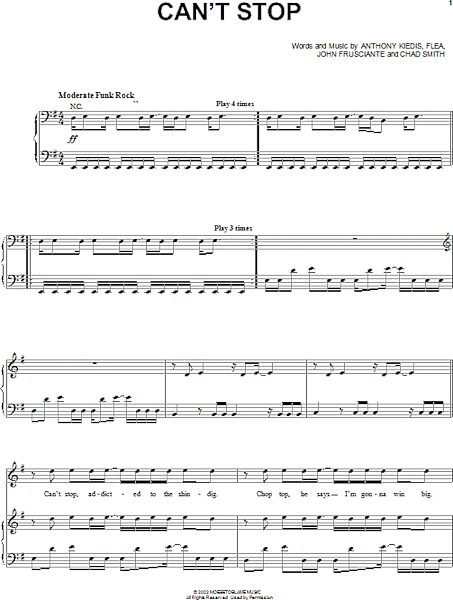 open zoom image for Can't Stop - Piano/Vocal/Guitar, New, Main