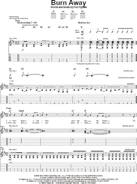 open zoom image for Burn Away - Guitar TAB, New, Main
