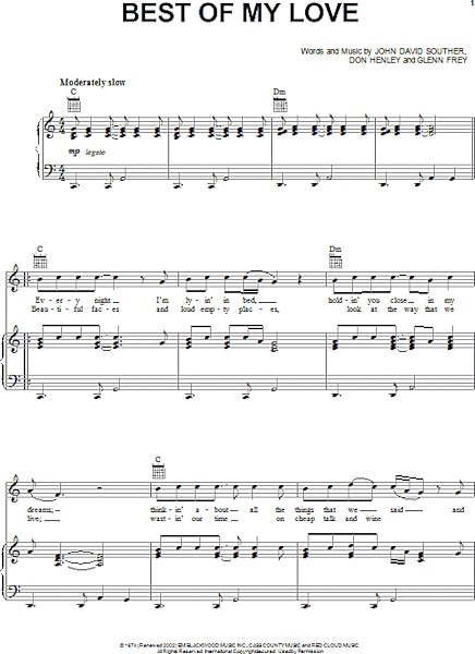 open zoom image for Best Of My Love - Piano/Vocal/Guitar, New, Main
