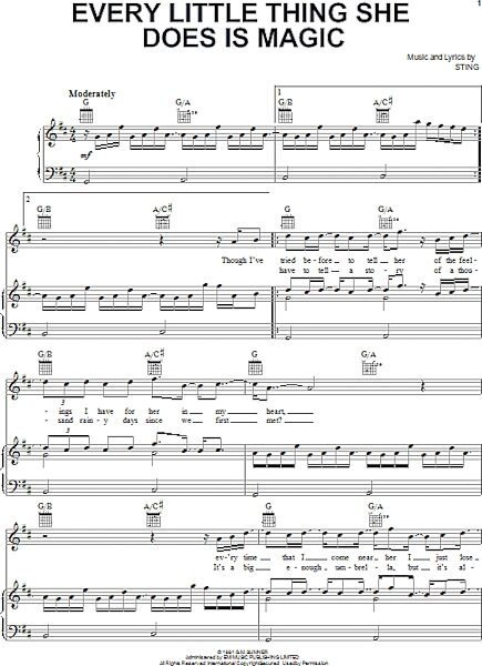 open zoom image for Every Little Thing She Does Is Magic - Piano/Vocal/Guitar, New, Main