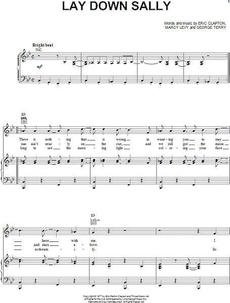 open zoom image for Lay Down Sally - Piano/Vocal/Guitar, New, Main