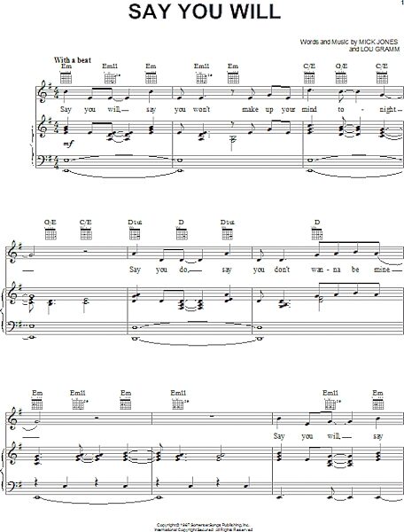 open zoom image for Say You Will - Piano/Vocal/Guitar, New, Main