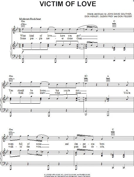 open zoom image for Victim Of Love - Piano/Vocal/Guitar, New, Main