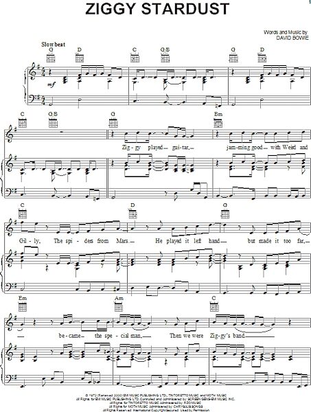 open zoom image for Ziggy Stardust - Piano/Vocal/Guitar, New, Main