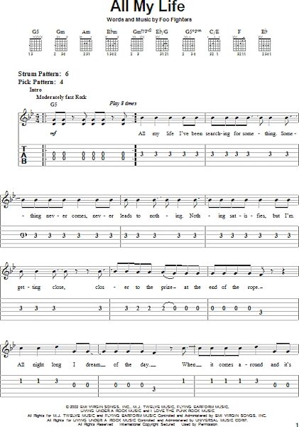 open zoom image for All My Life - Easy Guitar with TAB, New, Main