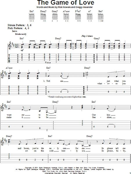 open zoom image for The Game Of Love - Easy Guitar with TAB, New, Main