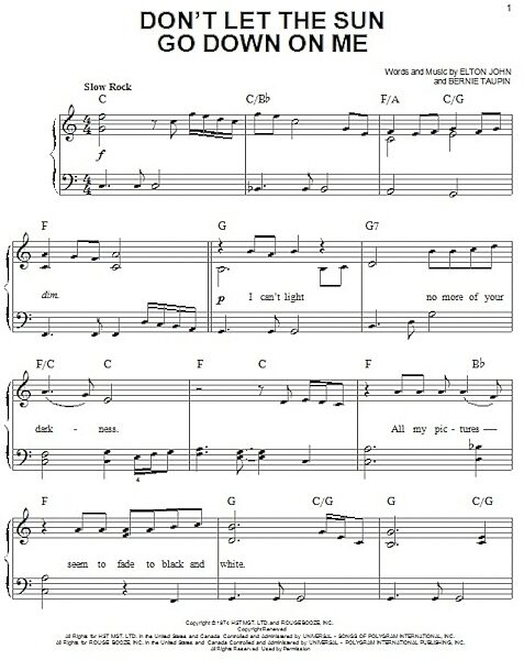 open zoom image for Don't Let The Sun Go Down On Me - Easy Piano, New, Main