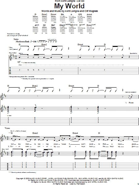 open zoom image for My World - Guitar TAB, New, Main