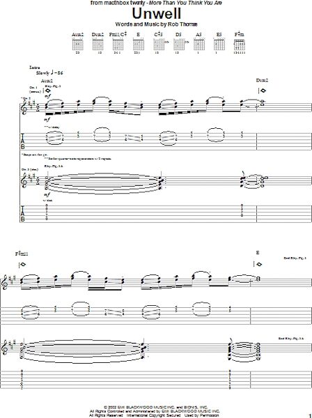 open zoom image for Unwell - Guitar TAB, New, Main