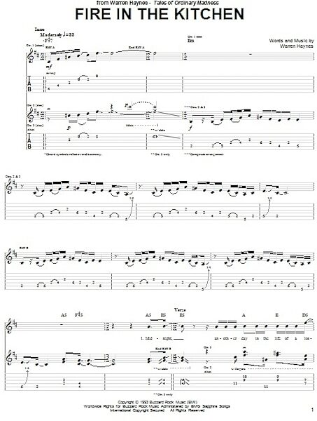 open zoom image for Fire In The Kitchen - Guitar TAB, New, Main
