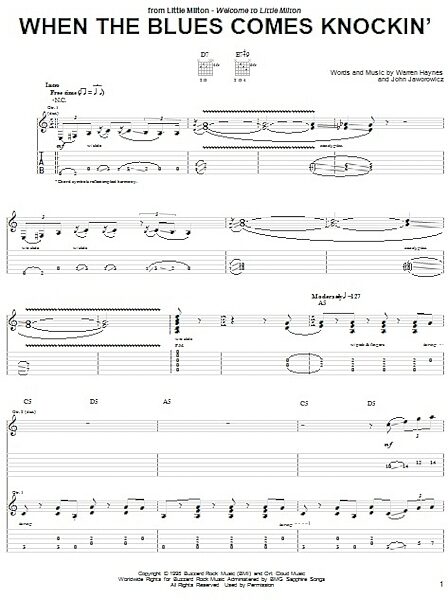 open zoom image for When The Blues Comes Knockin' - Guitar TAB, New, Main