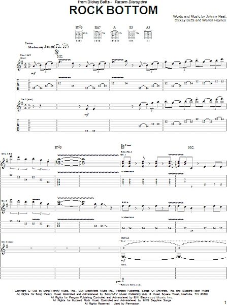 open zoom image for Rock Bottom - Guitar TAB, New, Main