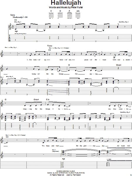 open zoom image for Hallelujah - Guitar TAB, New, Main