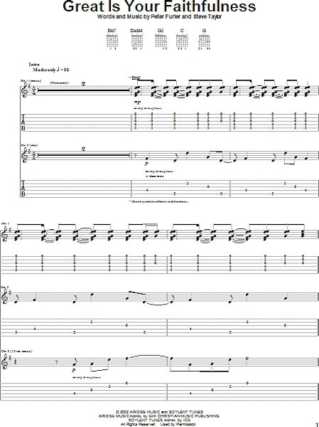 open zoom image for Great Is Your Faithfulness - Guitar TAB, New, Main