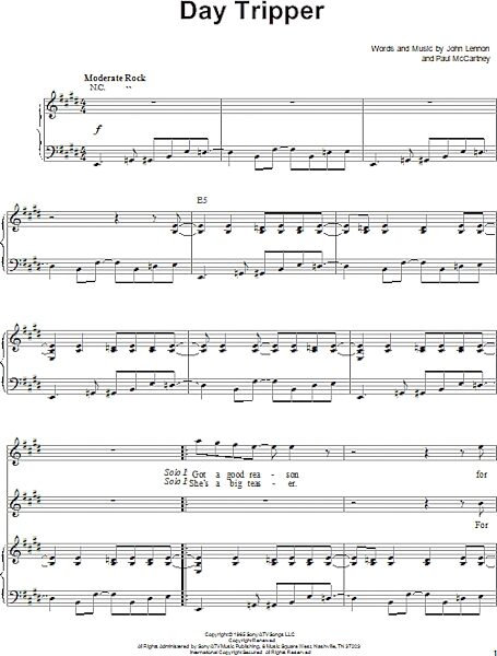open zoom image for Day Tripper - Piano Vocal, New, Main