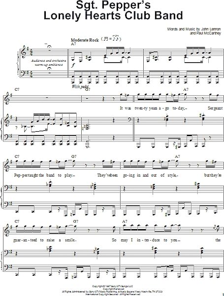 open zoom image for Sgt. Pepper's Lonely Hearts Club Band - Piano Vocal, New, Main