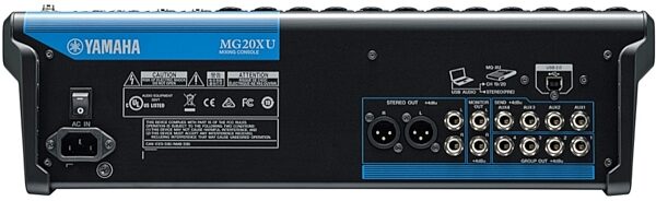 open zoom image for Yamaha MG20XU USB Mixer with Effects, 6-Bus, New, Rear
