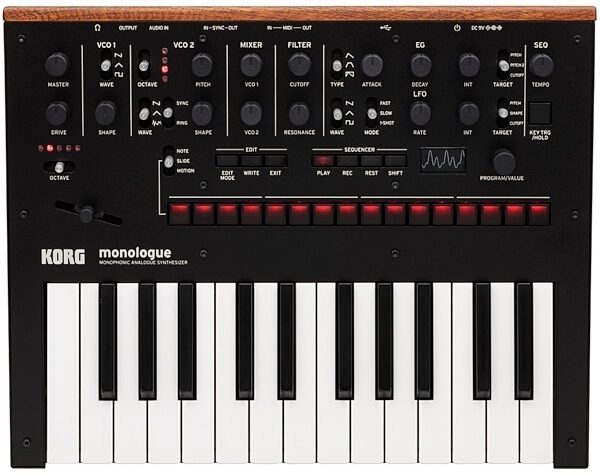 open zoom image for Korg Monologue Analog Keyboard Synthesizer, 25-Key, Black, Black