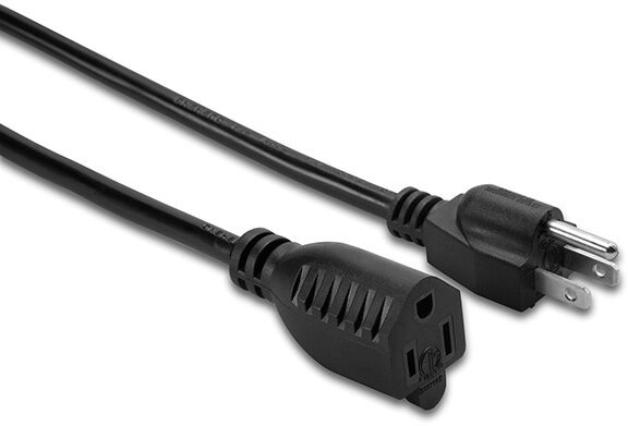 open zoom image for Hosa 18 AWG Power Extension Cord, NEMA 5-15R to NEMA 5-15P, 1.5 foot, Connections