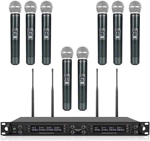 open zoom image for Phenyx Pro PTU-6000-8H 8-Channel UHF Handheld Wireless Microphone System, New, Action Position Back