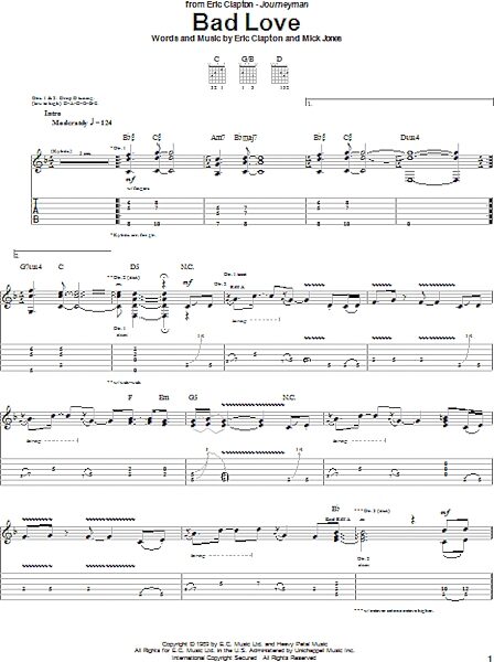 open zoom image for Bad Love - Guitar TAB, New, Main