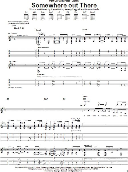 open zoom image for Somewhere Out There - Guitar TAB, New, Main