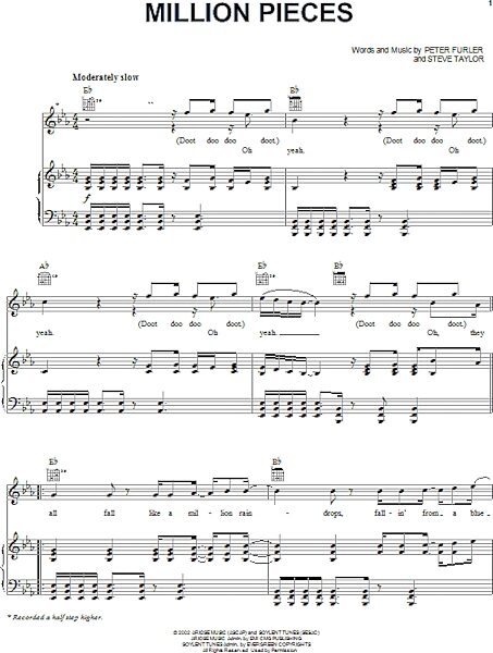 open zoom image for Million Pieces - Piano/Vocal/Guitar, New, Main