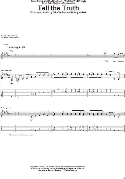 open zoom image for Tell The Truth - Guitar TAB, New, Main