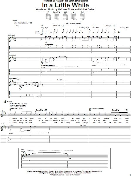open zoom image for In A Little While - Guitar TAB, New, Main