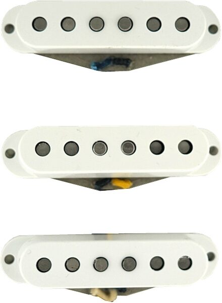 open zoom image for Gunstreet Eras '60s Stratocaster Electric Guitar Pickup Set, White, Action Position Back