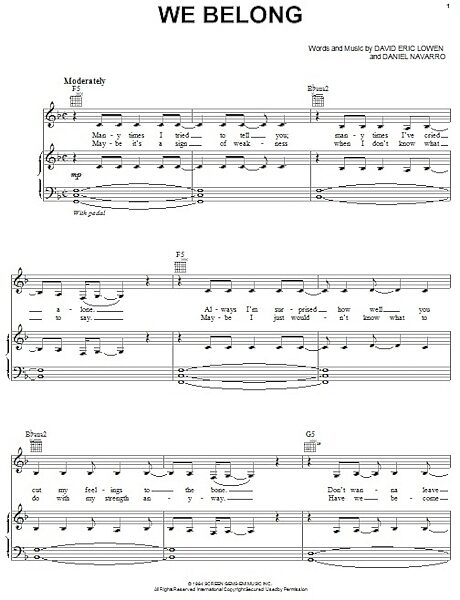 open zoom image for We Belong - Piano/Vocal/Guitar, New, Main
