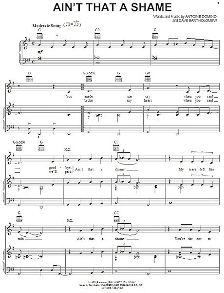 open zoom image for Ain't That A Shame - Piano/Vocal/Guitar, New, Main