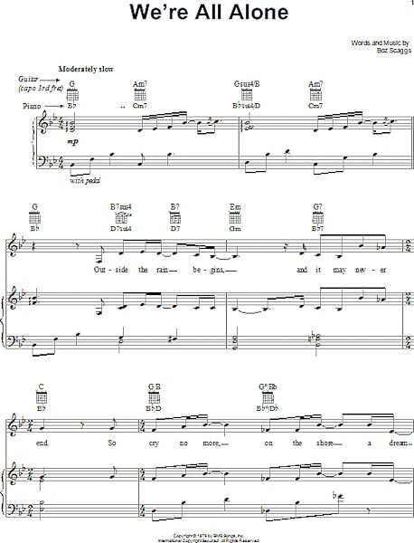 open zoom image for We're All Alone - Piano/Vocal/Guitar, New, Main